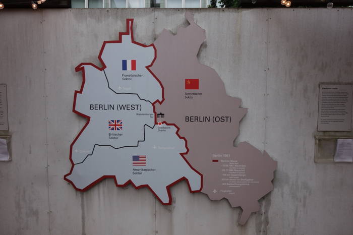 Plan des partitions Berlin Ouest-Berlin-Est — Berlin