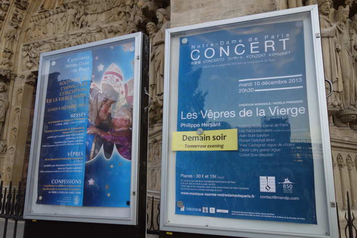 Affichage concert — Cathédrale Notre-Dame — Paris