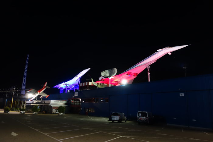 Concorde et Tupolev TU 144 sur le toit du musée technique de Sinsheim (D)