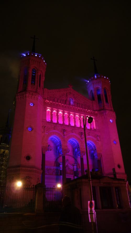 — Basilique de Fourvière vue depuis le parvis - Fête des lumières de Lyon —