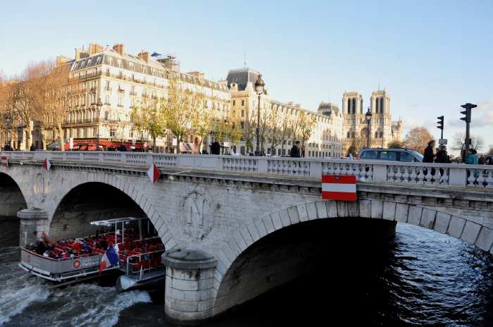 — Cathédrale Notre-Dame de Paris et Pont Napoléon III vus depuis les quais St Michel - Paris —