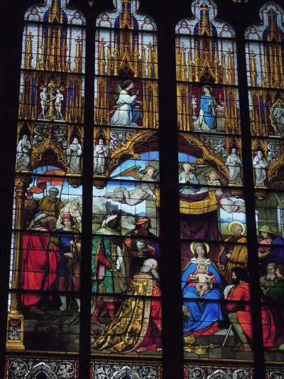 — Visite des mages - Détail d'un vitrail - cathédrale - Cologne —