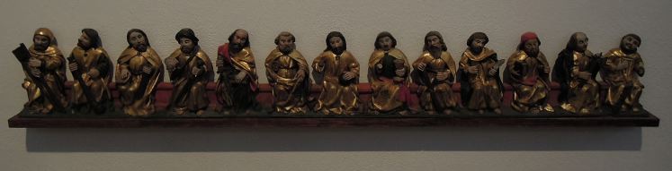 Tableau représentant la Cène avec Jésus-Christ entouré de ses 12 apôtres