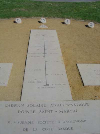 Cadran solaire analemmatique de la Pointe Saint Martin - Biarritz