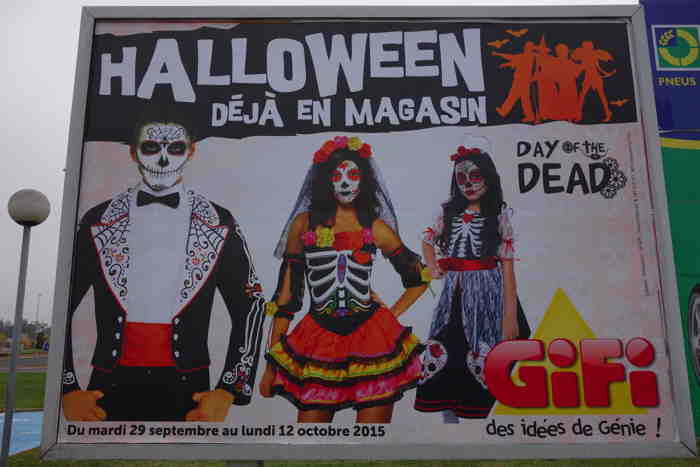 — Day of the Dead — Le Jour des morts —   — Affiche enseigne Foirfouille "fête" d'Halloween —