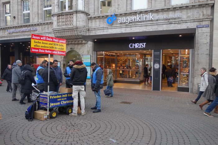 Témoignage chrétien sur la Schildergasse — Cologne/Köln