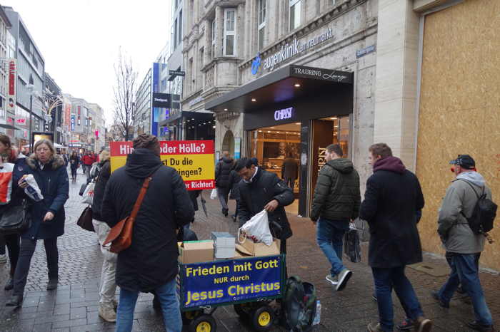 Témoignage chrétien sur la Schildergasse — Cologne/Köln