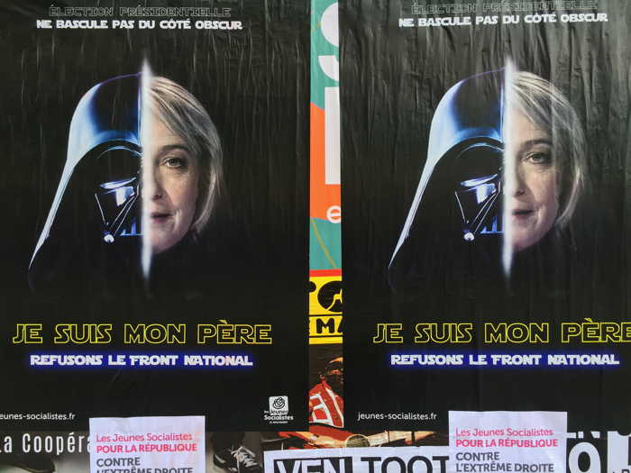 Ne bascule pas du côté obsccur  Affiche anti Le Peniste: Je suis mon père