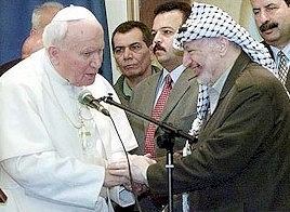 Arafat et Jean Paul II