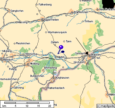 Carte braunau et marktl