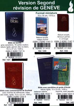 catalogue bibles