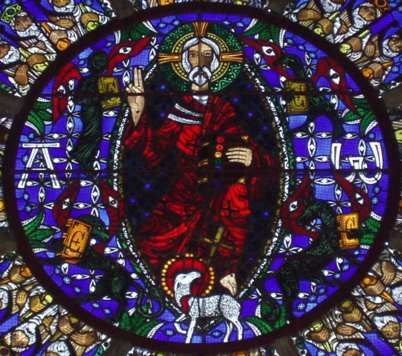 Jesus et livre aux sept sceaux