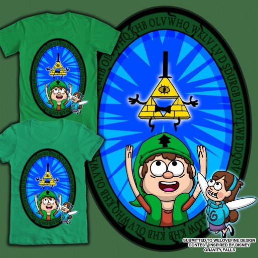 T-shirts: design inspiré par Disney  selon Bill Cypher dans la série "Gravity Falls"