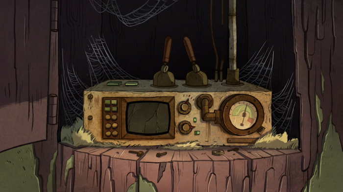 4 boutons carrés, 6 boutons ronds  Capture d'écran: série "Gravity Falls" sur Disney channel 411