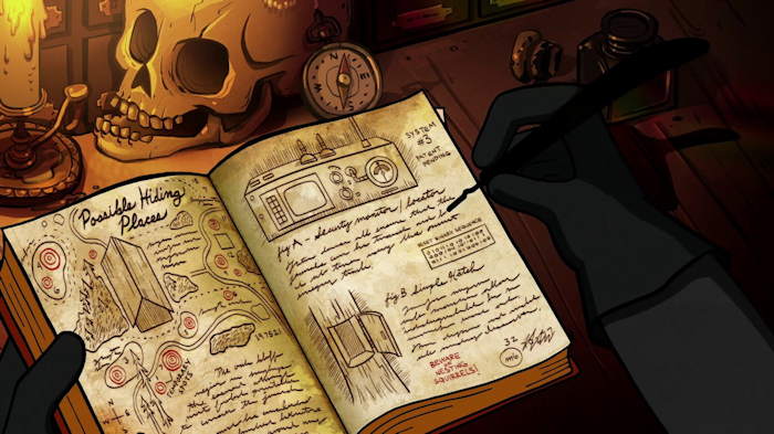 "places où se cacher"  Capture d'écran: série "Gravity Falls" sur Disney channel 411