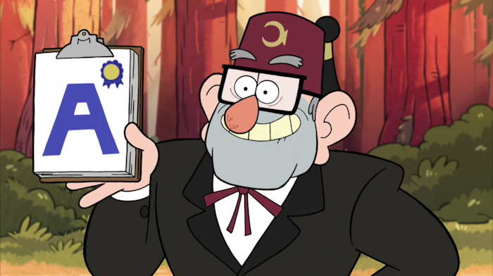 Stan/Satan brandissant le "A" version Illuminati