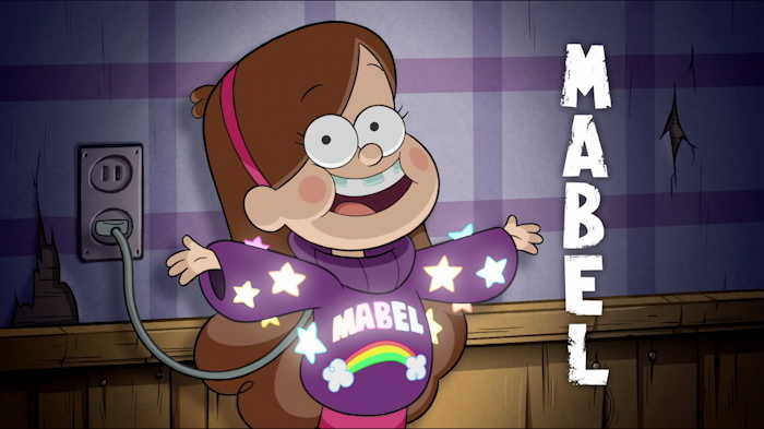Mabel et son arc en ciel post Noétique  Capture d'écran: série "Gravity Falls" sur Disney channel 411