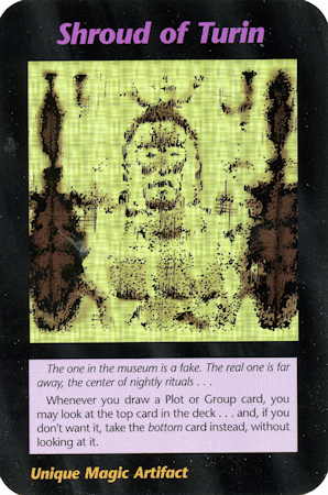 Carte "Shroud of Turin" ou "Suaire de Turin"   du jeu "INWO" de S. Jackson