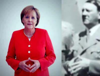 Signe du triangle maçonnique Merkel/Hitler