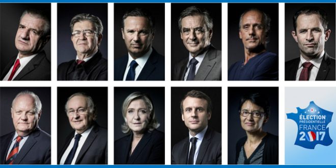 Trombinoscope des 11 candidats qui ont recueilli   le nombre de parrainages nécessaires pour concourir à l’élection présidentielle de 2017