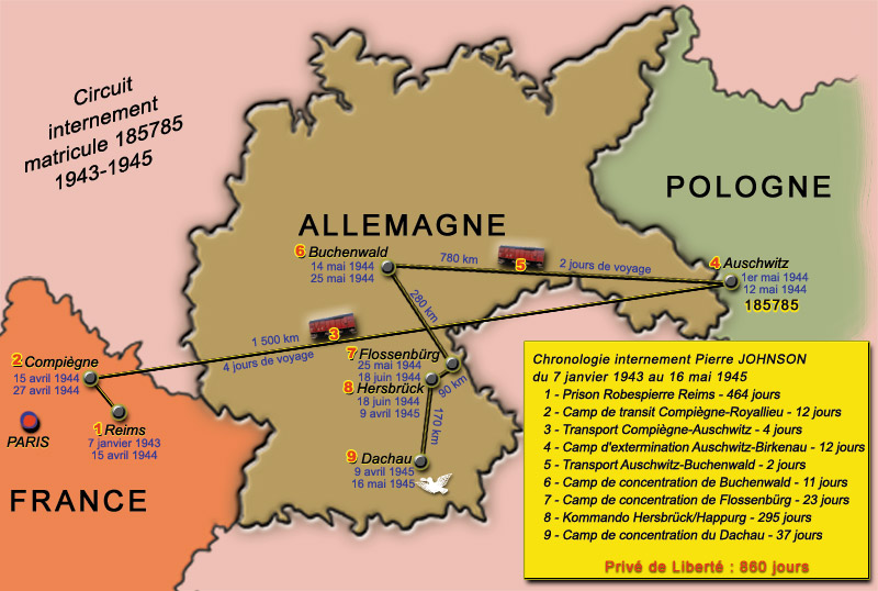 Parcours de détention d'un déporté