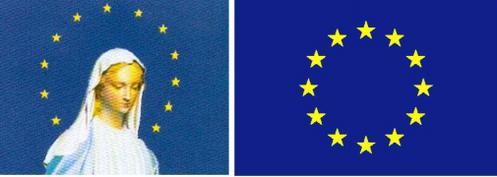 Le drapeau Européen, une bannière Mariale inspirée du chapitre 12 de l'Apocalypse Johannique