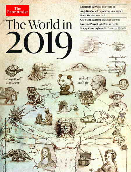Couverture du "The Economist" 2019 dédiée à Léonard de Vinci