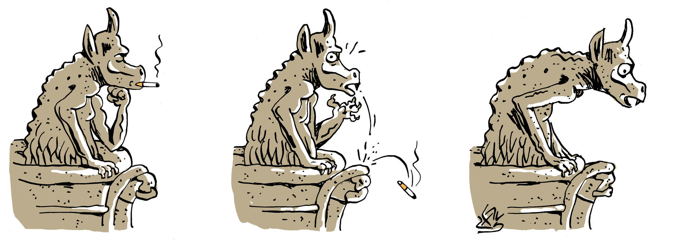 stryge échappant sa cigarett