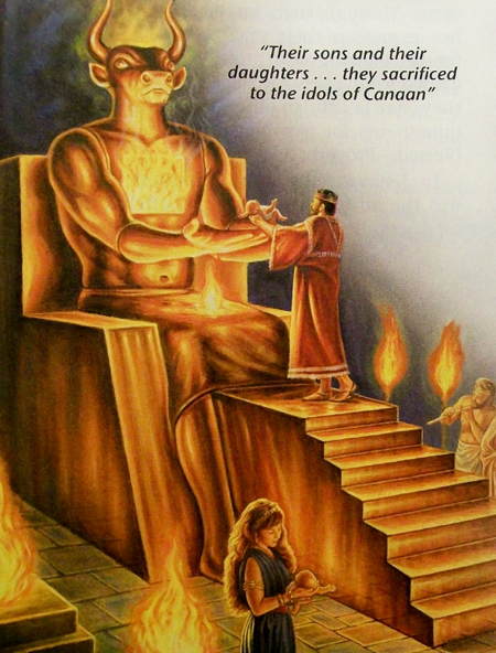 Sacrifice d'enfant pour le dieu "Moloch"