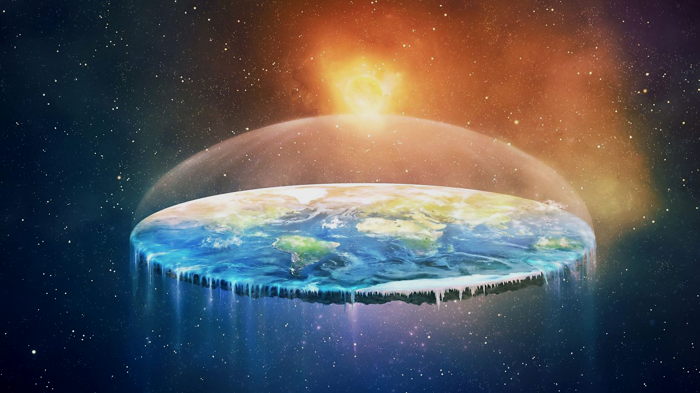 Modélisation d'une terre demi-sphérique coiffée d'un dôme/firmament en dur