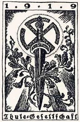 Emblème de la société Thulé, 1919.  Fondation	17 août 1918 Dissolution	1945