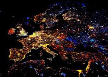Carte nocturne de l'Europe