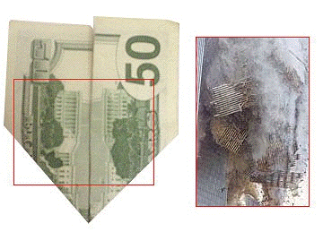 billet plié de 10 dollars