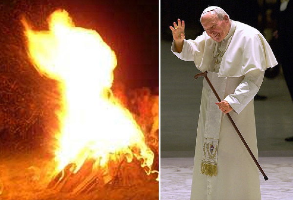 Miracle du feu attribuée à  Jean Paul II