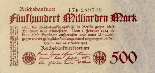 Billet de banque Weimar 1924