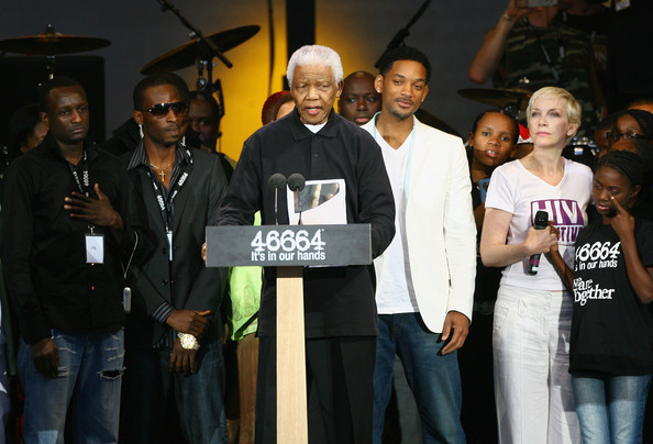 Nelson Mandela onstage!   concert 46664 à Hyde Park le 27 Juin 2008 à Londres   