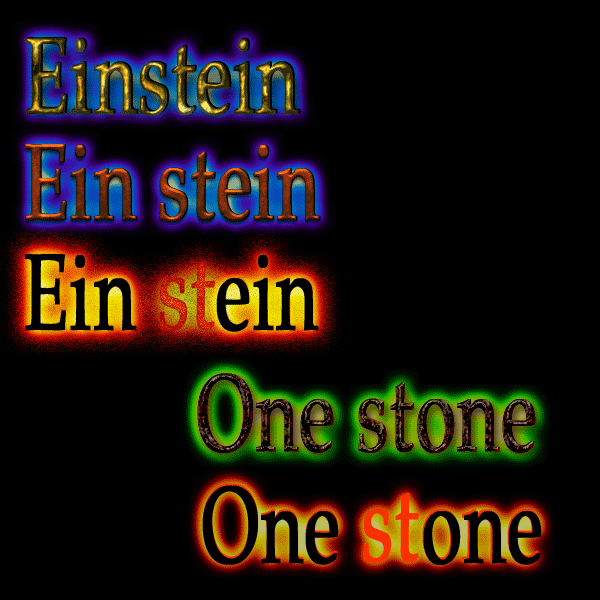 Einstein! ein Stein, one stone...