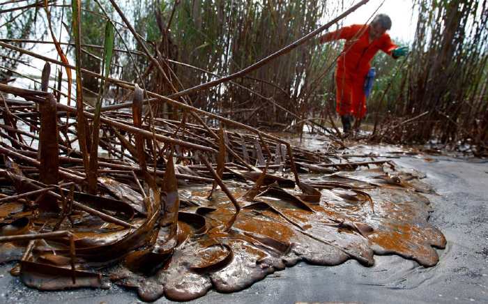 — Estuaire du Mississipi souillé par le pétrole de chez bp — Golfe du Mexique — Mai 2010 —