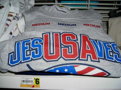 — "T-shirt" "JESUSAVES" ("JESUSAUVE") —