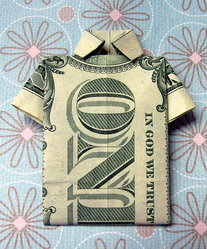 Dollar plié façon "T-shirt" 