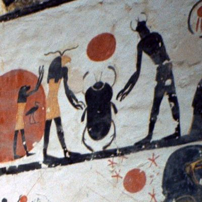 Un scarabée, peint sur les murs de la Tombe KV6 dans la Vallée des rois