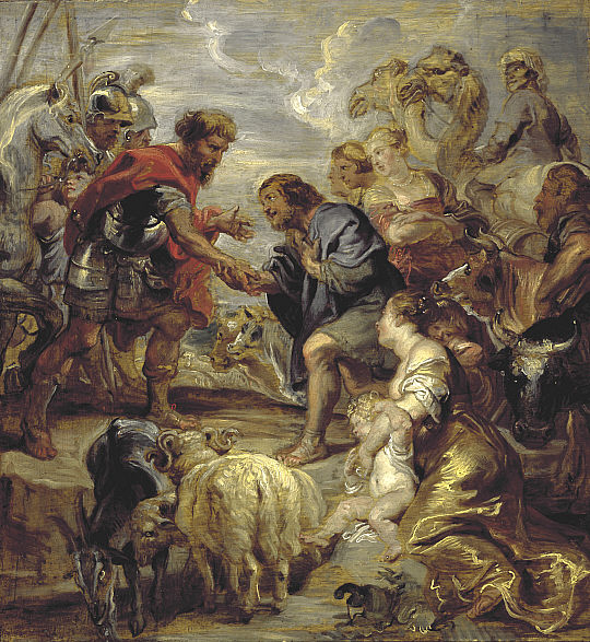 Réconciliation de Jacob et Esaü par Rubens (1624)