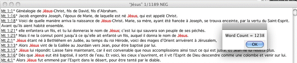 Capture d'écran recherche Logiciel Biblique