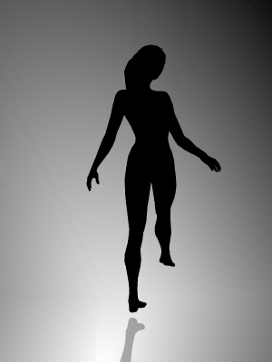 silhouette animée pivotant et tournant en boucle dans le sens des aiguilles d'une montre