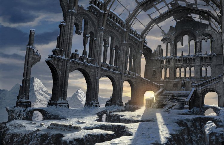 Scène fictive de destruction apocalyptique