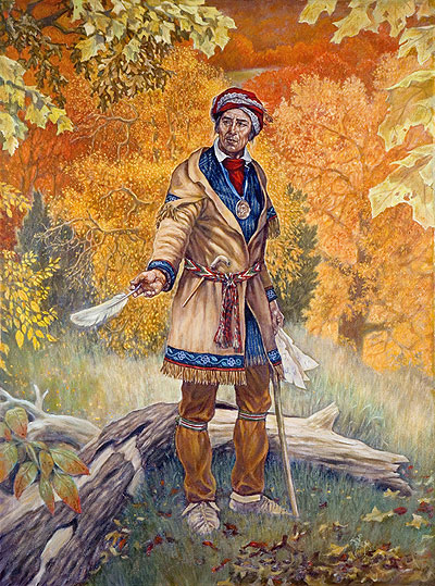 Peinture représentant Sequoyah