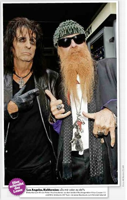 Salut cornu détourné... de Billy Gibbons (ZZ Top) vers Alice Coopper