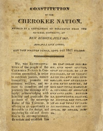 Cherokee Nation   Constitution of the Cherokee Nation - New Echota, July 1827