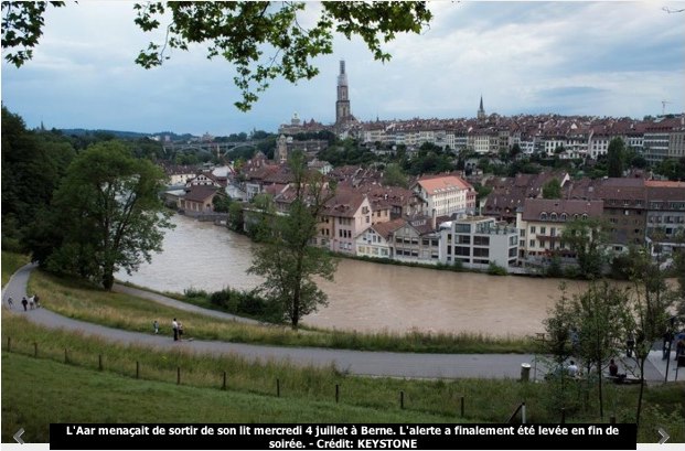 Crue de l'Aar - vieille ville de Berne - 4 Juillet 2012