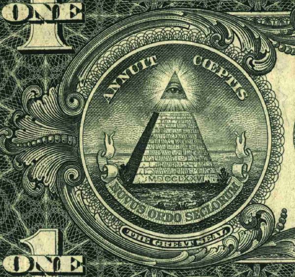 Pyramide sur le billet de 1 Dollar US